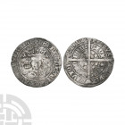 Henry VI - London - Annulets Groat. 1422-1427 A.D. Annulets issue. Obv: facing bust within tressure with +HENRIC DI GRA REX ANGL Z FRANC legend. Rev: ...