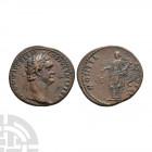 Domitian - Moneta AE As. 90-91 A.D. Rome mint. Obv: IMP CAES DOMIT AVG GERM COS XV CENS PERP P legend with laureate bust right. Rev: MONETA AVGVSTI le...
