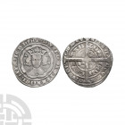 Edward III - London - Pre Treaty Groat. 1351-1352 A.D. Series C. Obv: facing bust within tressure with +EDWARD DI G REX ANGL Z FRANC D HYB legend. Rev...