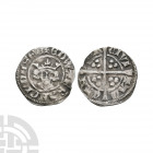 Edward II - Canterbury - Long Cross Penny. 1320-1333 A.D. Class 15a. Obv: facing bust with +EDW R ANGL DNS HYB legend. Rev: long cross and pellets div...