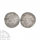 Edward III - London - Legend Error Pre Treaty Groat. 1351-1352 A.D. Series C. Obv: facing bust within tressure with +EDWARD D G REX ANGL Z FRANC D HYB...