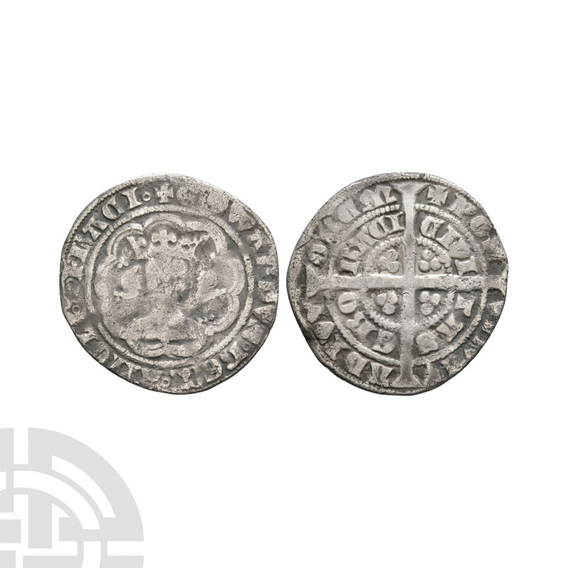 Edward III - York - Pre Treaty Halfgroat. 1354-1355 A.D. Pre Treaty, series E. O...