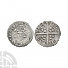 Edward I - Berwick upon Tweed - Long Cross Penny. 1300-1310 A.D. Local dies, class 4b. Obv: facing bust with pellet on breast and EDWA R ANGL DNS HYB ...