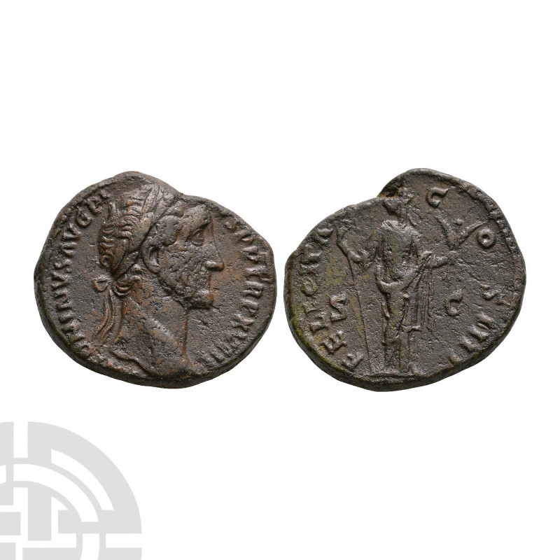 Antoninus Pius - Felicitas AE As. 153-154 A.D. Rome mint. Obv: ANTONINVS AVG PIV...