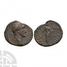Antoninus Pius - Felicitas AE As. 153-154 A.D. Rome mint. Obv: ANTONINVS AVG PIVS P P TR P XV legend with laureate bust right. Rev: FELICITAS COS IIII...
