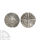 Henry VI - London - Leaf Pellet Halfpenny. 1445-1454 A.D. Leaf Pellet issue. Obv: facing bust with pellet each side of crown and leaf on breast with H...