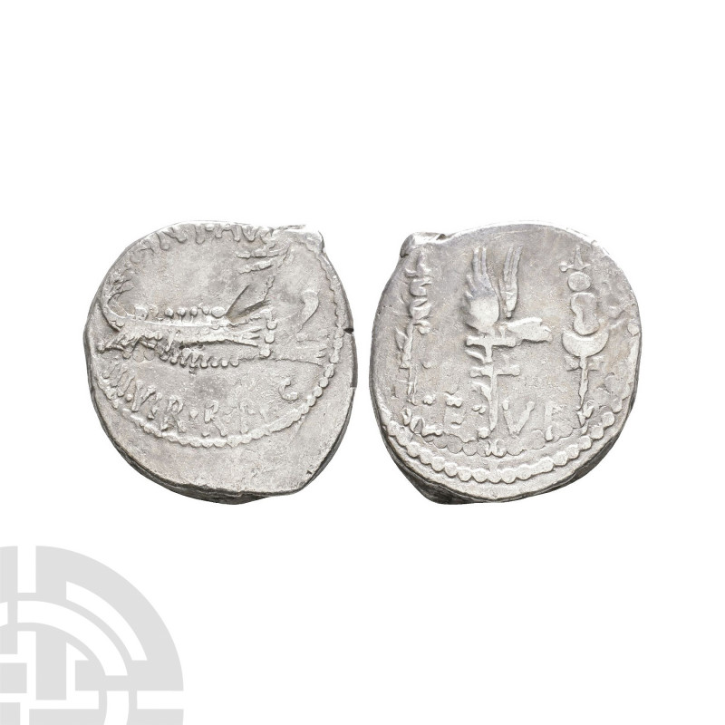 Mark Antony - Legion VI AR Denarius. 32-31 B.C. Patrae(?) mint. Obv: ANT AVG III...