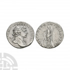 Trajan - Pietas AR Denarius. 103-112 A.D. Rome mint. Obv: [IMP TR]AIANO AVG GER DAC P M TR P legend with laureate bust right, slight drapery on left s...
