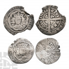 Edward III and Edward IV - Halfgroats [2]. 1327-1470 A.D. Group comprising: Edward III, Pre treaty (London) and Edward IV, first reign (Canterbury). 2...