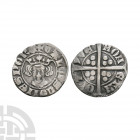 Gaucher of Chatillon - Yves - Edwardian Type Sterling. 1313-1322 A.D. Obv: facing bust with GALCHS COMES PORC legend. Rev: long cross and pellets divi...