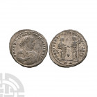 Maximian - Providentia and Quies Silvered Follis. 305-306 A.D. Post abdication issues, Cyzicus mint. Obv: D N MAXIMIANO BAETISSIMO SEN AVG legend with...