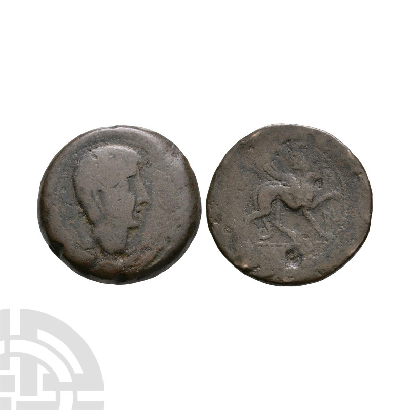 Republican Era - Spain - Castulo - Sphinx AE As. 3rd-2nd century B.C. Obv: head ...