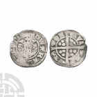 Edward I - Canterbury - TAS TAS Error Legend Penny. 1301-1310 A.D. Class 10f2. Obv: facing bust with +EDWA R ANGL DNS HYB legend. Rev: long cross and ...