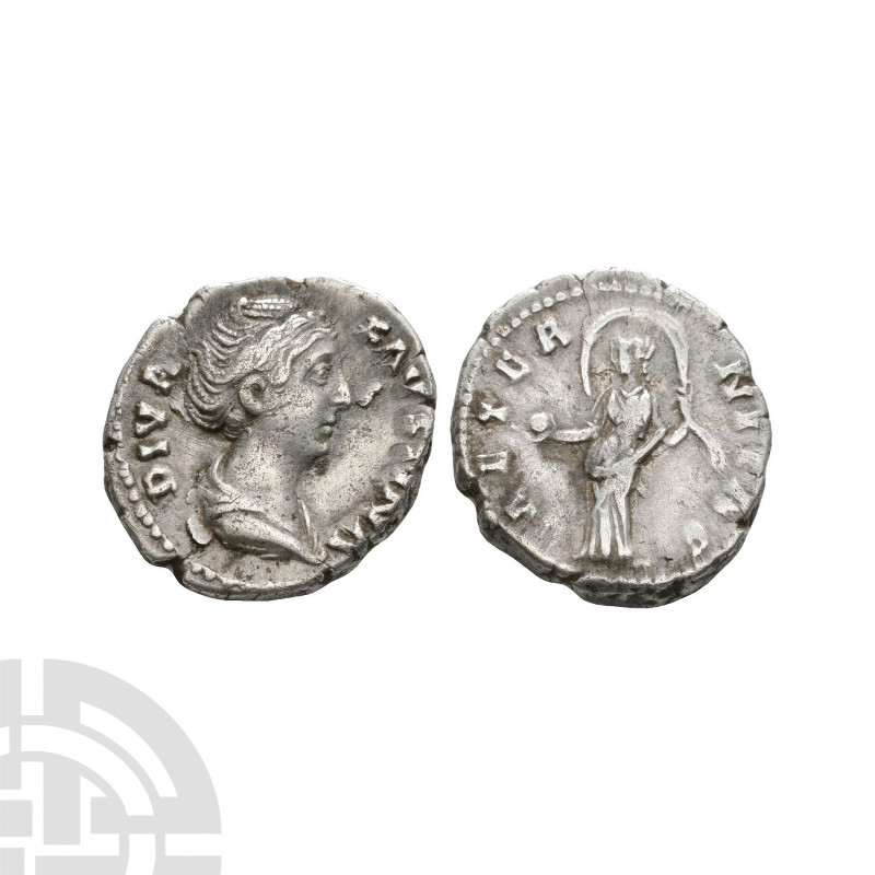 Faustina I - Providentia AR Denarius. After 147 A.D. Rome mint. Obv DIVI FAVSTIN...