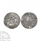 Henry VI - Calais - Rosette Mascle Groat. 1430-1431 A.D. Rosette Mascle issue. Obv: facing bust within tressure with +HENRIC DI GRA REX ANGL Z FRANC l...