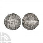 Edward III - London - Treaty Groat. 1363-1369 A.D. Treaty period. Obv: facing bust within tressure with EDWARD DEI G REX ANGL DNS HYB Z AQT legend. Re...