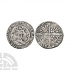 Edward III - London - Pre Treaty Groat. 1356-1361 A.D. Pre Treaty, series Ga. Obv: facing bust within tressure with annulet below and EDWARD D G REX A...