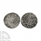 John - London / Willelm L - Short Cross Penny. 1204-1209 A.D. Class 5b2. Obv: facing bust with HENRICVS REX legend. Rev: short voided cross and quatre...