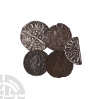 Henry III to Charles I - Mixed Issues Group [5]. 13th-17th century A.D. Group comprising: Henry III, long cross cut halfpenny; Edward I, long cross pe...