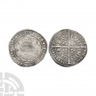 Edward III - London - Mule Pre Treaty Groat. 1351-1361 A.D. Pre Treaty, series B/C mule. Obv: facing bust within tressure with +EDWARD D G REX ANGL Z ...