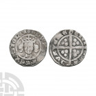 Edward III - Durham - Pre Treaty Penny. 1351-1361 A.D. Series Gg. Obv: facing bust with +EDWARDVS REX ANGLIE legend and annulet stops. Rev: long cross...