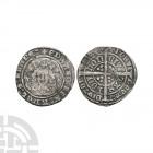 Edward III - London - Post Treaty Halfgroat. 1369-1377 A.D. Post Treaty. Obv: profile bust within tressure with EDWARD REX ANGL F FRANC legend. Rev: l...