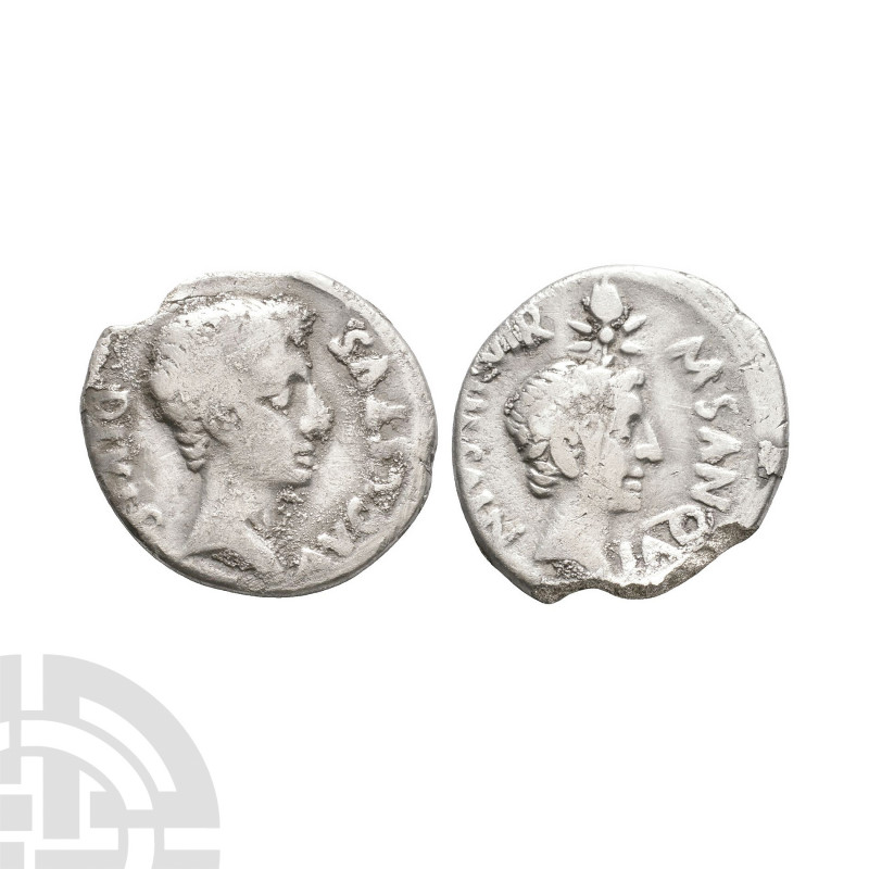 Augustus - Genius AR Denarius. 17 B.C. Rome mint. Obv: AVGVSTVS DIVI F legend wi...