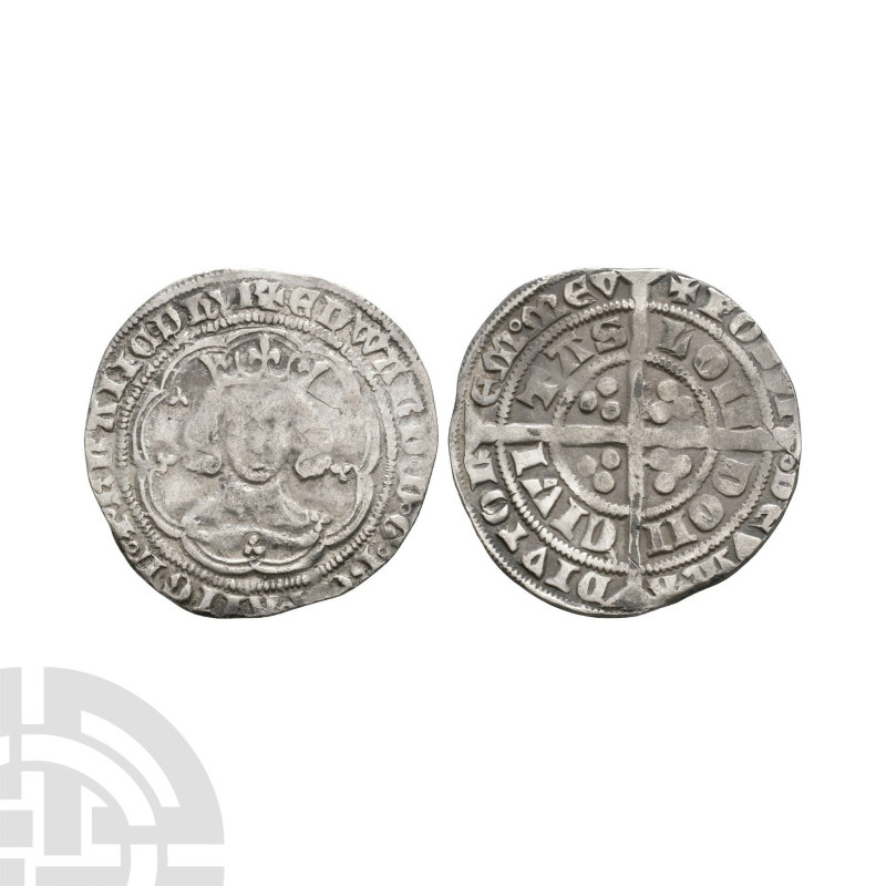 Edward III - London - Pre Treaty Groat. 1354-1355 A.D. Pre Treaty, Series E. Obv...
