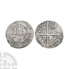 Edward III - London - Pre Treaty Groat. 1351-1352 A.D. Series C. Obv: facing bust within tressure with +EDWARD DI G REX ANGL Z FRANC D HYB legend. Rev...