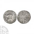 Edward III - London - Pre Treaty Groat. 1351-1352 A.D. Pre Treaty, Series C. Obv: facing bust within tressure with +EDWARD D G REX ANGL Z FRANC D HYB ...