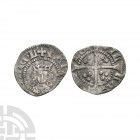 Henry VI - Calais - Annulet Halfpenny. 1422-1430 A.D. Annulet issue. Obv: facing bust with annulets by neck and HENRICVS REX ANGL legend. Rev: long cr...