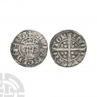 Edward I - Canterbury - Long Cross Penny. 1280-1281 A.D. Class 3g. Obv: facing bust with +EDW R ANGL DNS HYB legend. Rev: long cross and pellets divid...