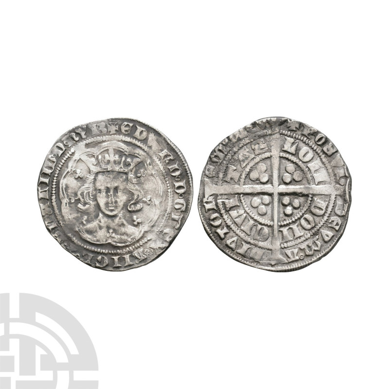 Edward III - London - Pre Treaty Groat. 1354-1355 A.D. Pre Treaty, series E. Obv...