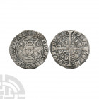 Henry VI - Calais - Annulet Halfgroat. 1422-1429 A.D. Annulet issue. Obv: facing bust with annulet each side within tressure with HENRIC DI GRA REX AN...