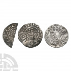 John to Henry III - Short Cross Pennies and Cut Halfpenny [3]. 1199-1272 A.D. Group comprising: John, penny (London, Walter); cut halfpenny (London or...