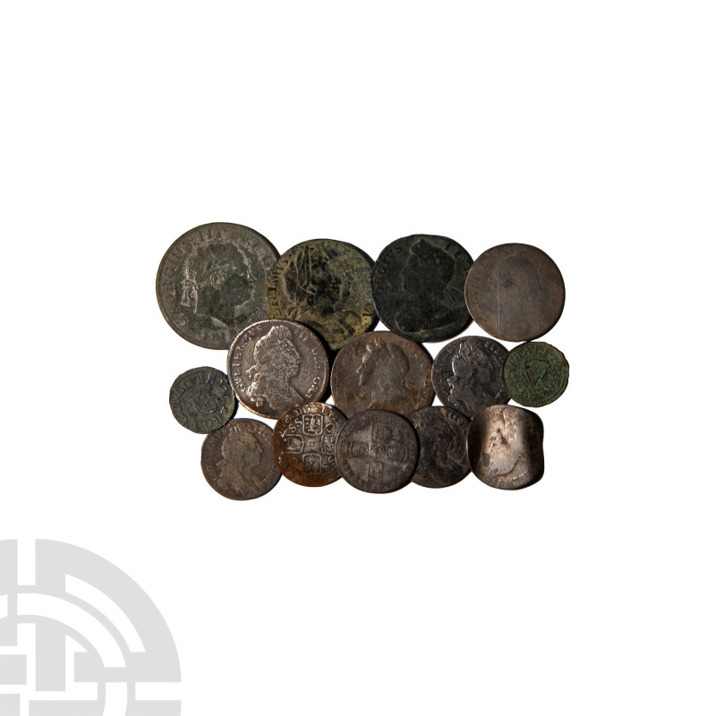 James I to George III - Mixed Coins Group [14]. 17th-19th century A.D. Group com...