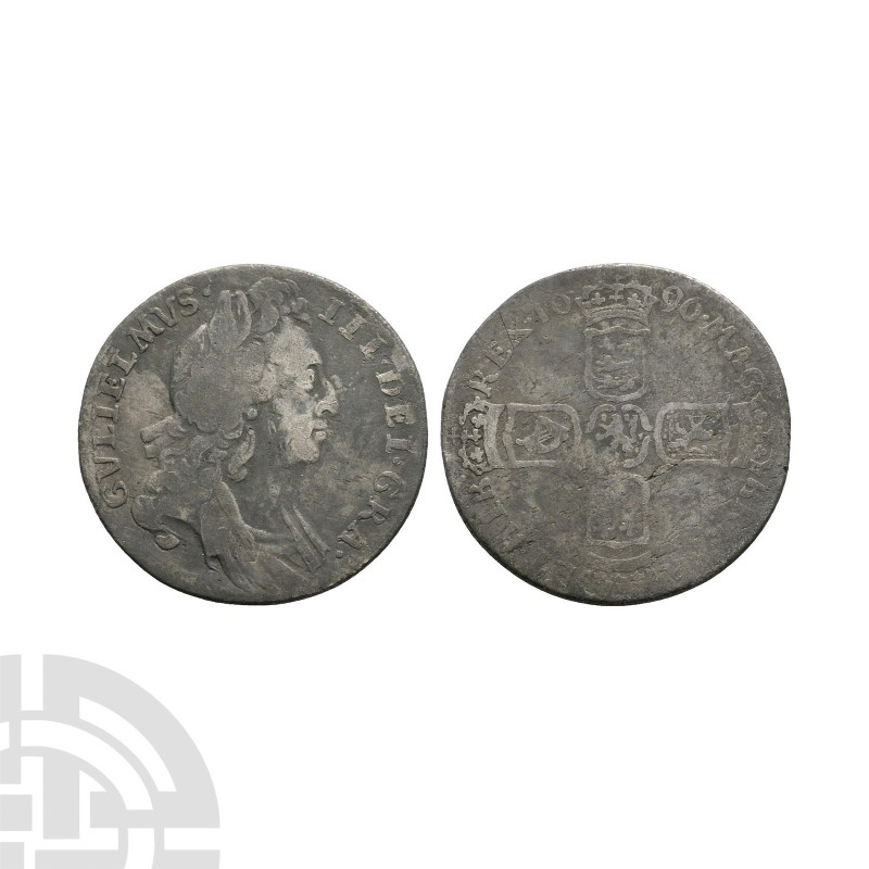 William III - 1696 - Sixpence. Dated 1696 A.D. Obv: profile bust with GVLIELMVS ...