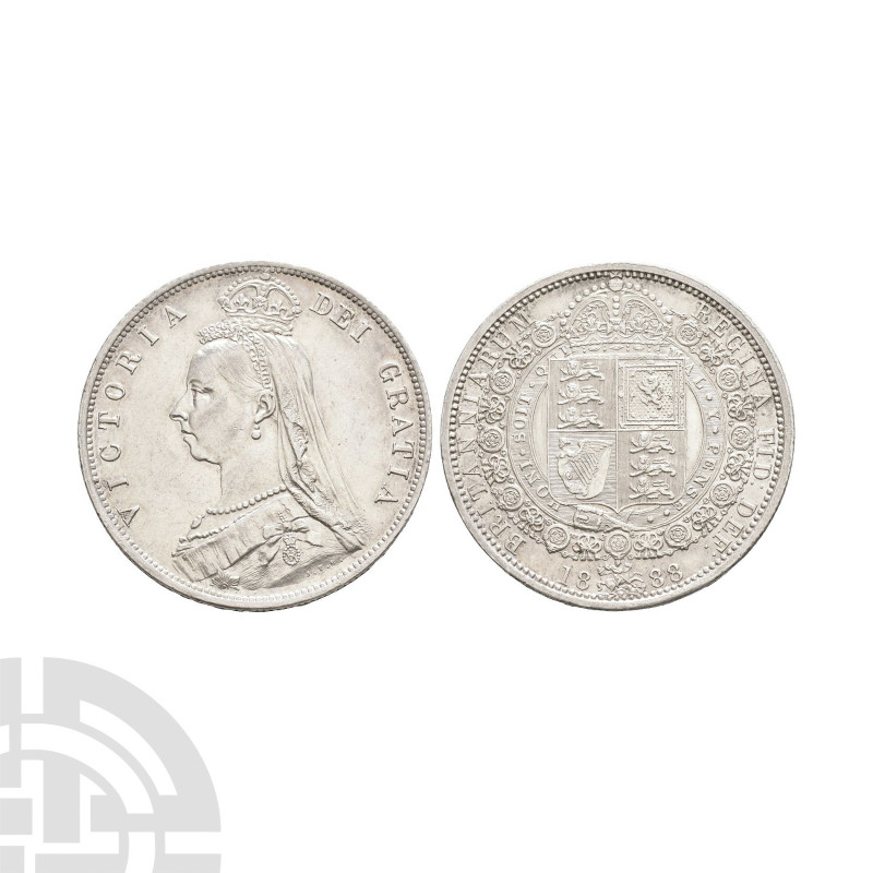 Victoria - 1888 - Halfcrown. Dated 1888 A.D. Jubilee head. Obv: profile bust wit...