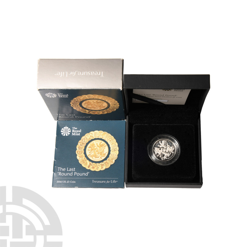 Elizabeth II - 2016 - RM Proof Piedfort Silver Last Round £1. Dated 2016 A.D. Si...