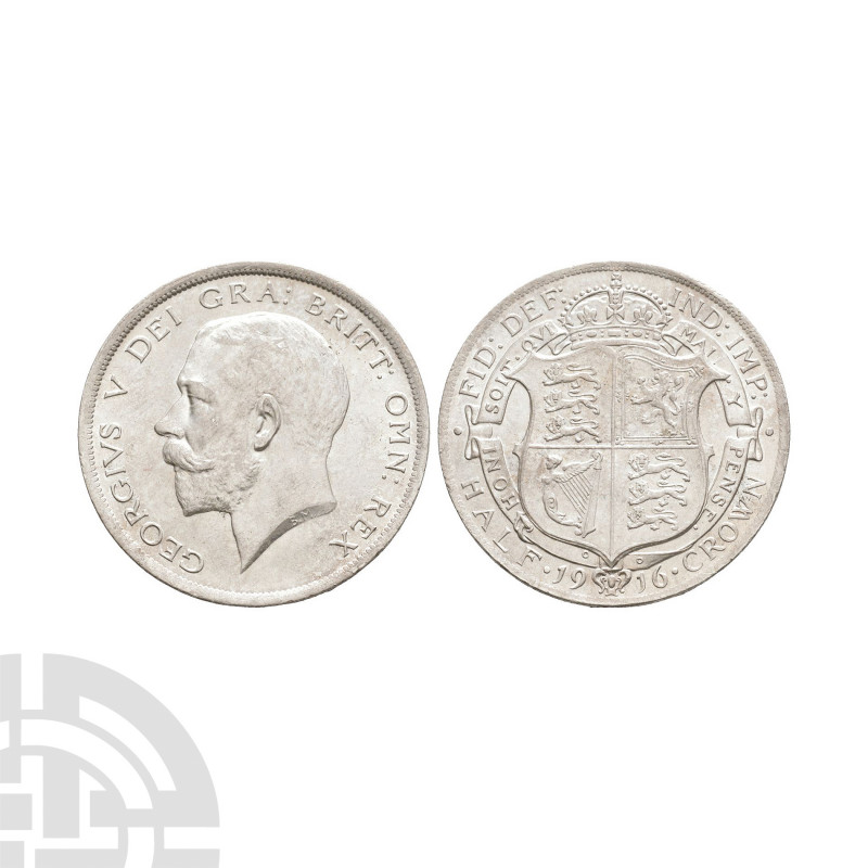 George V - 1916 - Halfcrown. Dated 1916 A.D. First coinage. Obv: profile bust wi...