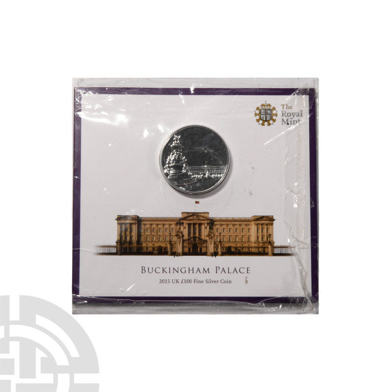 Elizabeth II - RM Buckingham Palace Proof Silver £100. Dated 2015 A.D. Silver pr...