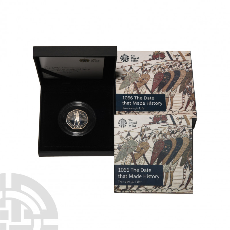 Elizabeth II - 2016 - RM Battle of Hastings Proof Silver 50p. Dated 2016 A.D. Si...