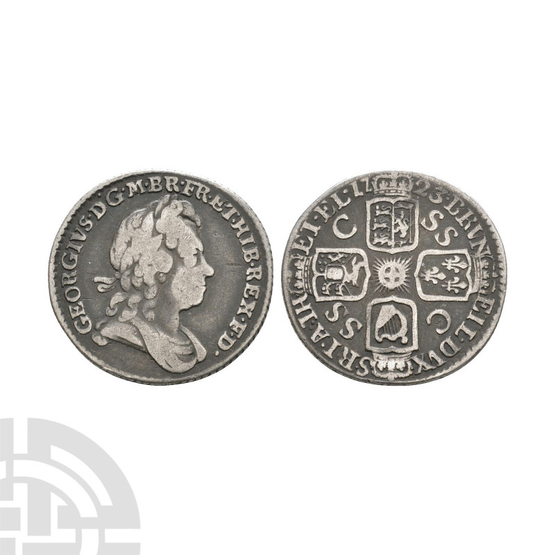 George I - 1723 SSC - Sixpence. Dated 1723 A.D. South Sea Company. Obv: profile ...