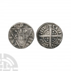 Ireland - Edward I - Dublin - Farthing. 1279-1284 A.D. Early issues. Obv: facing bust within triangle with E R A / NG / LIE legend. Rev: long cross an...