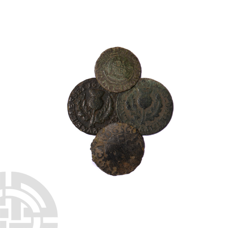 Scotland - Charles I and II - Copper Issues [4]. 1625-1649 A.D. Group comprising...