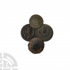 Scotland - Charles I and II - Copper Issues [4]. 1625-1649 A.D. Group comprising: Charles I, twopence and penny; Charles II, bawbees (2,1677 and uncer...