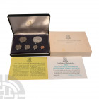 British Virgin Islands - 1973 - FM Cased Proof Set [6]. Dated 1973 A.D. Set comprising 1, 5, 10, 25 and 50 cents with silver 1 dollar; in Franklin Min...