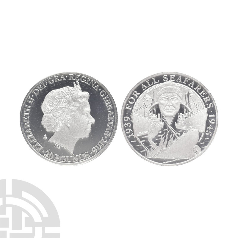 Gibraltar - Elizabeth II - 2016 - Seafarers Proof Silver £20. Dated 2016 A.D. Pr...