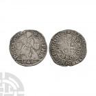 France - Metz - 1648 - Demi-Gros. Dated 1648 A.D. Metz mint. Obv: St Stephen with arms at sides and PROTO ME S STEPHA legend; date in exergue. Rev: sm...