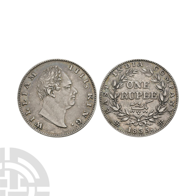 India - William IV - 1835 - 1 Rupee. Dated 1835 A.D. Calcutta mint. Obv: profile...